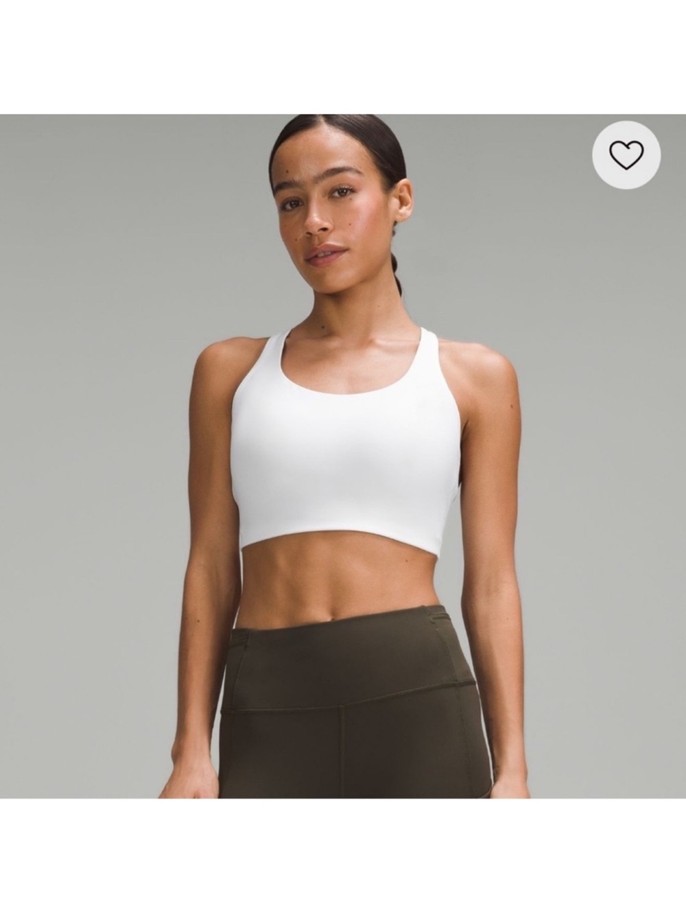 Like New Lululemon Energy Bra High Support- White, Size 34C